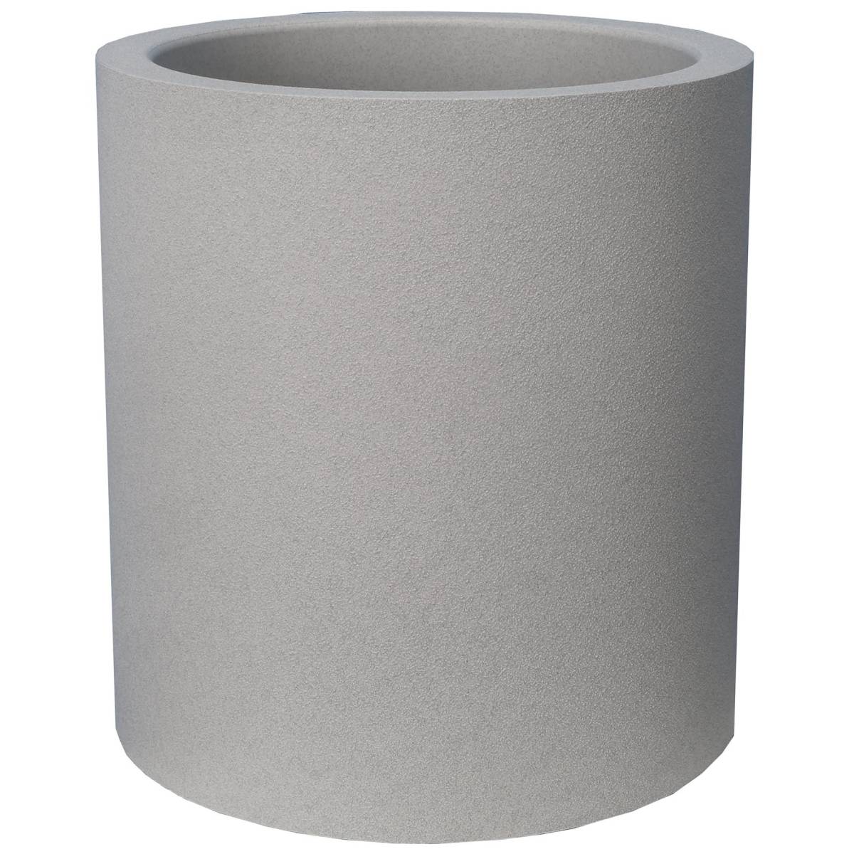 Riviera - Pot en plastique rond aspect granit 30 cm Gris clair - Imagen 1
