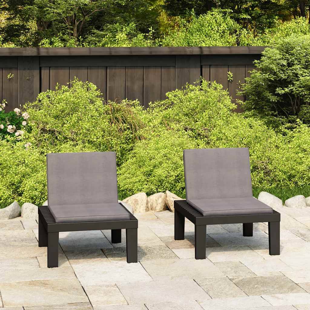 Prolenta Premium - Chaises de jardin plastique gris 65 x 65 x 70 cm - Prolenta premium p385.4 - Image 1