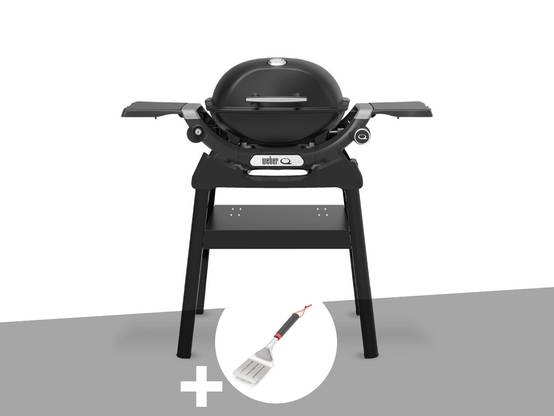 Weber - Barbecue à gaz Q 1200N noir avec pied + Spatule - Weber - Image 1