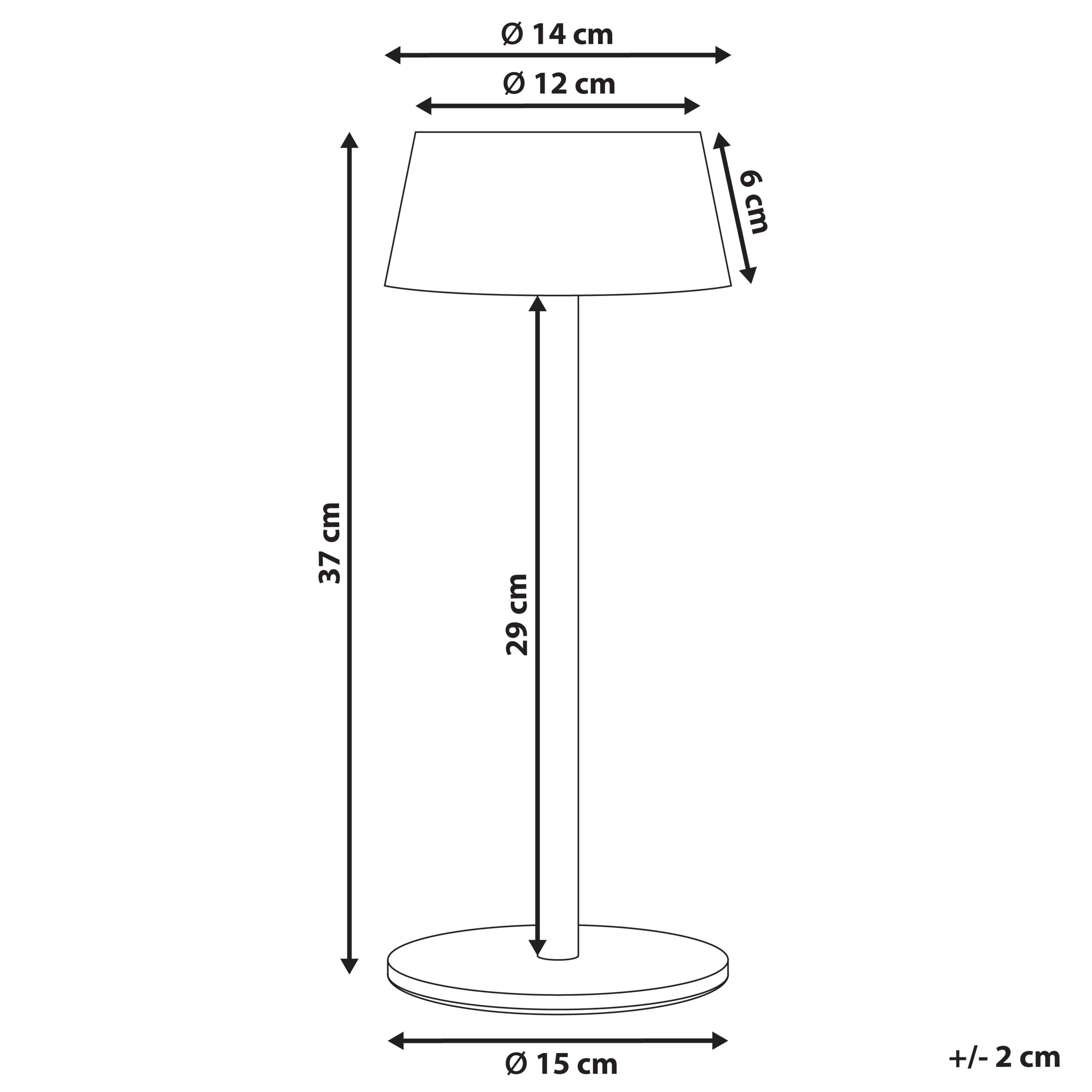 Beliani - Lampe de table d'extérieur Métal Beige GUDER - 15x15x36- Beliani - Image 3