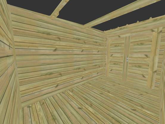 Abri Français - ABRI DE JARDIN bois Pin traité autoclave 27mm - 4,14x3,44m / 14m2 - Bac acier - Plancher bois - Image 5