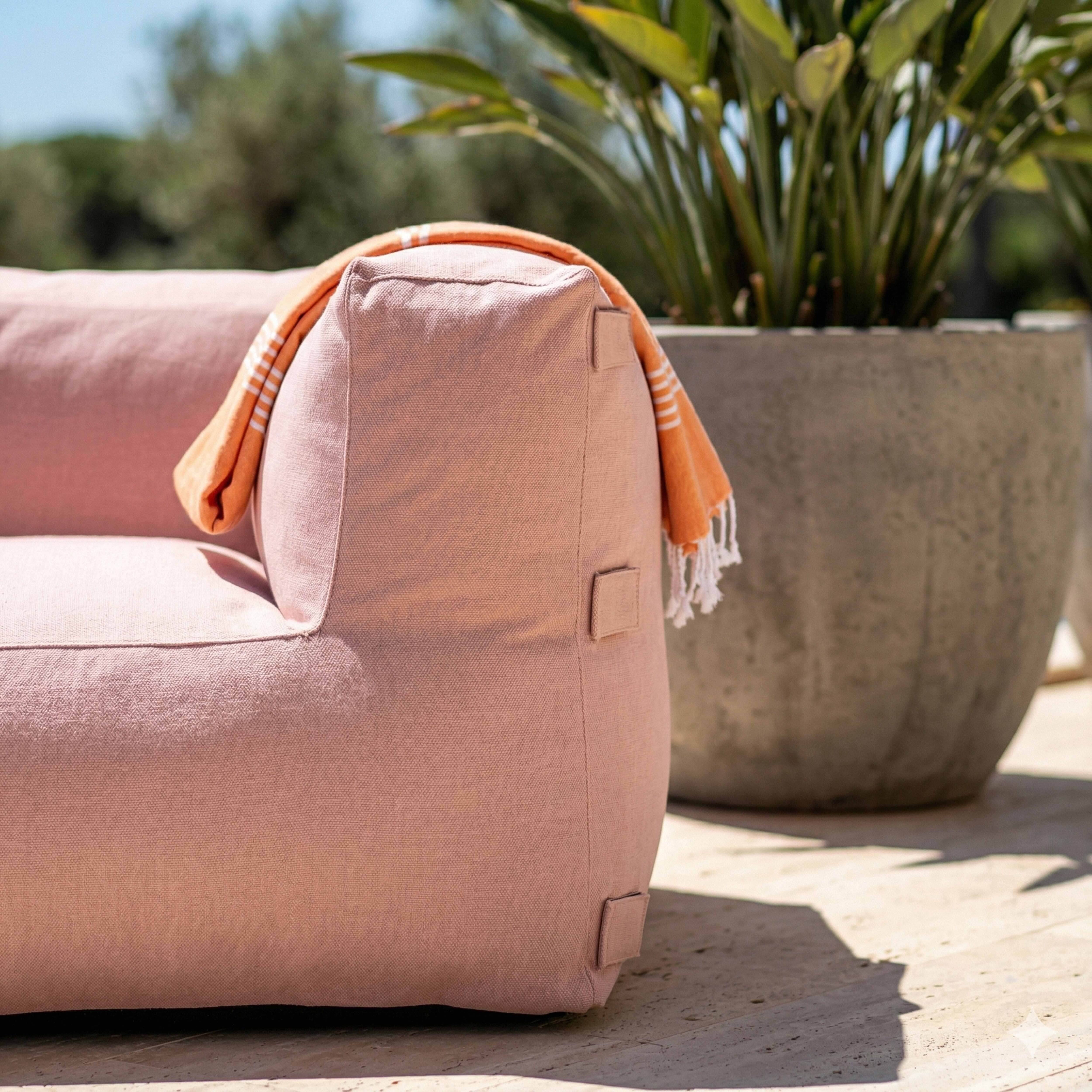 Oviala - Fauteuil d'angle pour canapé modulable rose poudré Mixi - Oviala - Image 4