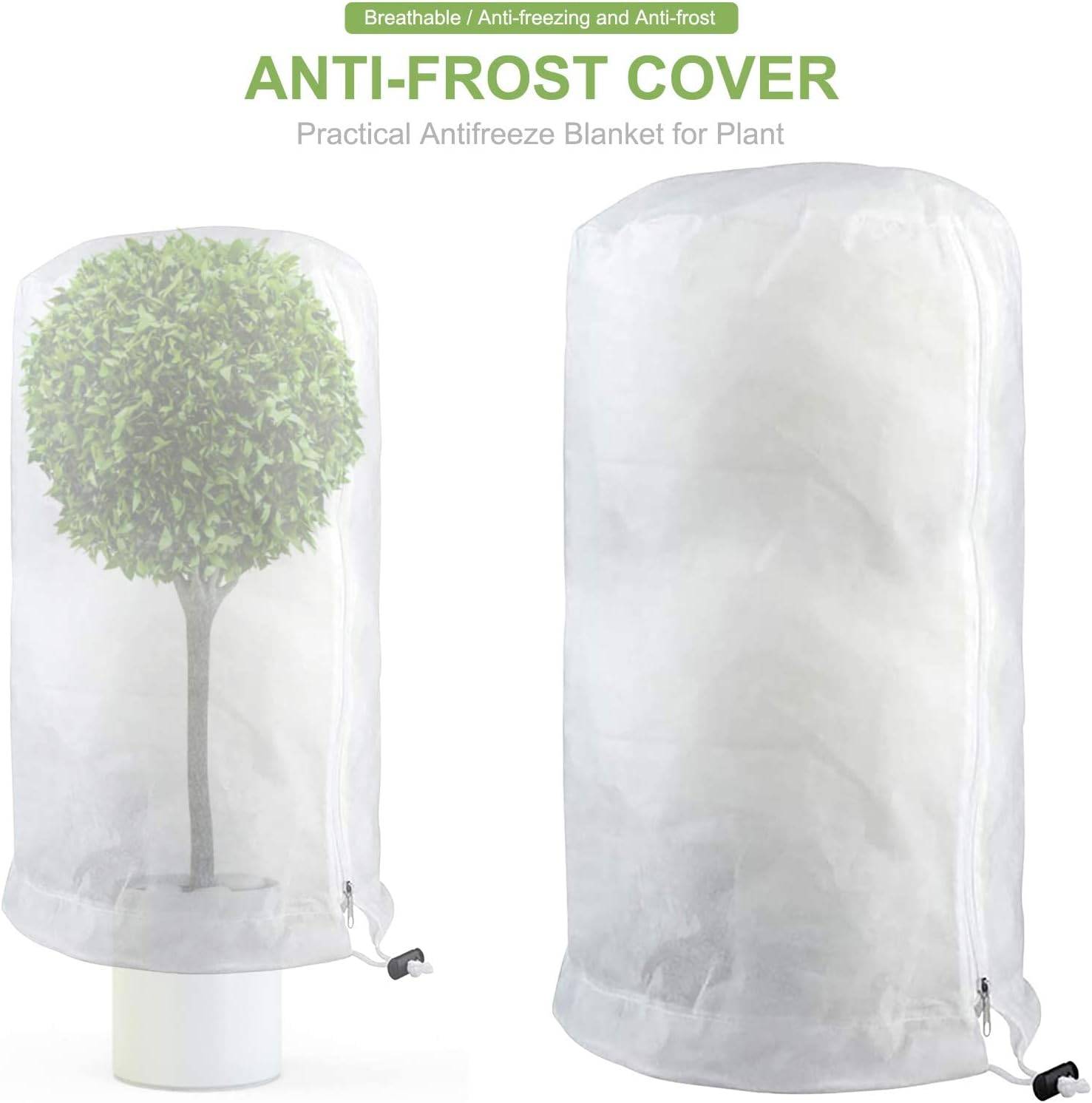 Housse de protection pour plantes, respirant, résistant aux déchirures, résistant au gel, avec cordon de serrage , 140 x 200 cm blanc-Lytech - Imagen 5