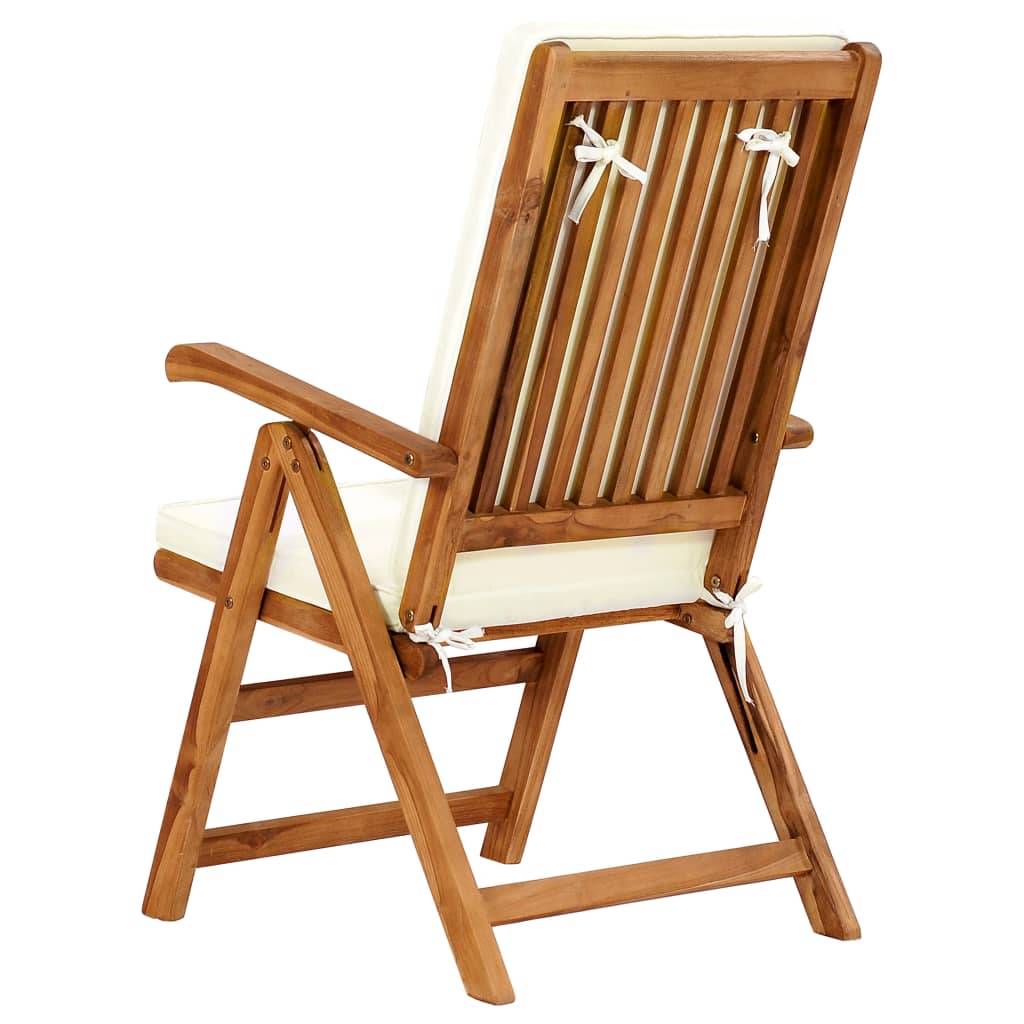 Helloshop26 - Salon de jardin meuble d'extérieur ensemble de mobilier 5 pièces avec coussins bois de teck massif - Imagen 8