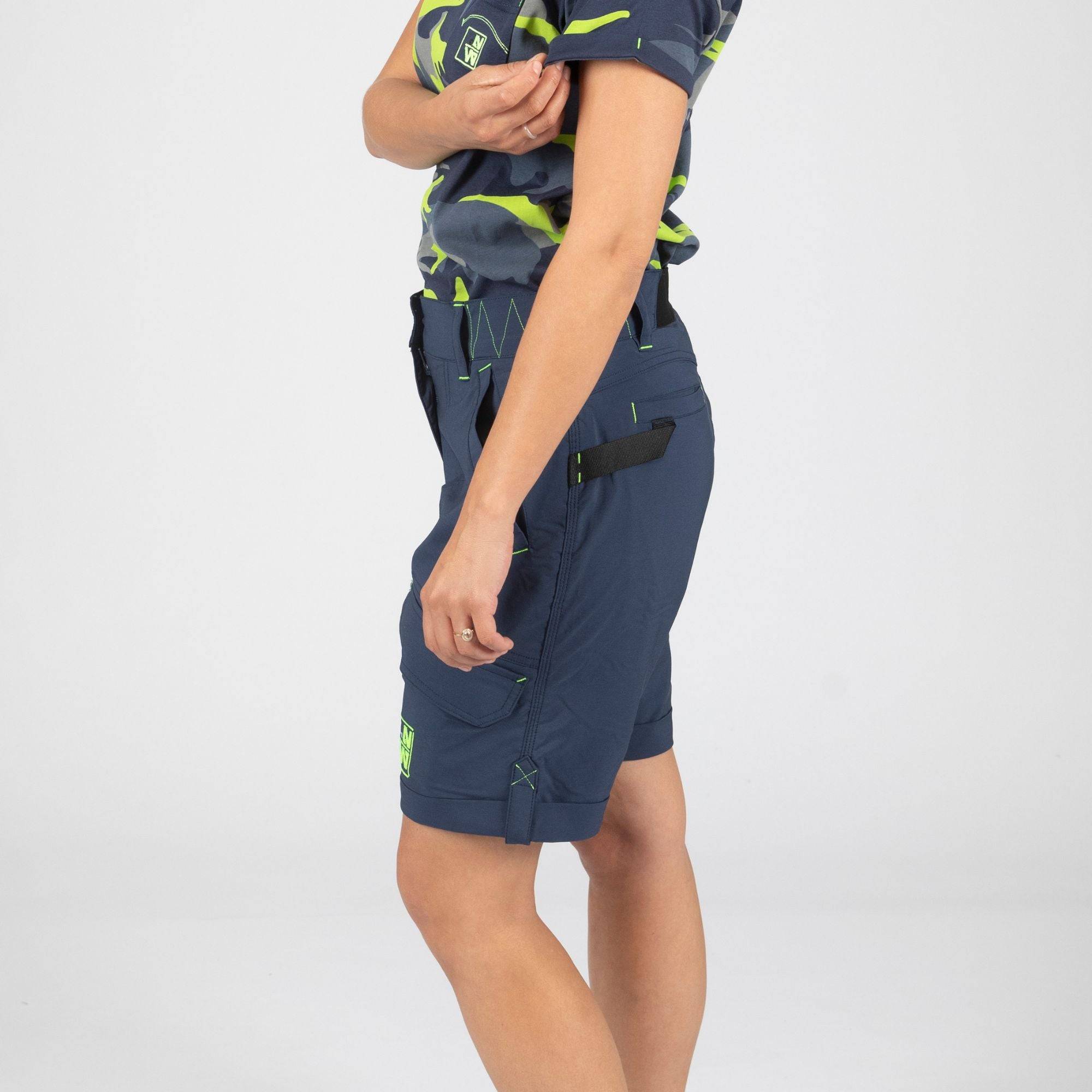 taille fr 38 - eu 36 - uk 10 - sharon - bermuda de travail - 1270 marine , jaune fluo - Image 5