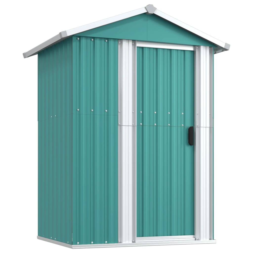 Helloshop26 - Abri de jardin cabane cabanon maison de stockage remise extérieur hangar outils robuste 126 x 97,5 x 177 cm acier galvanisé vert - Imagen 1