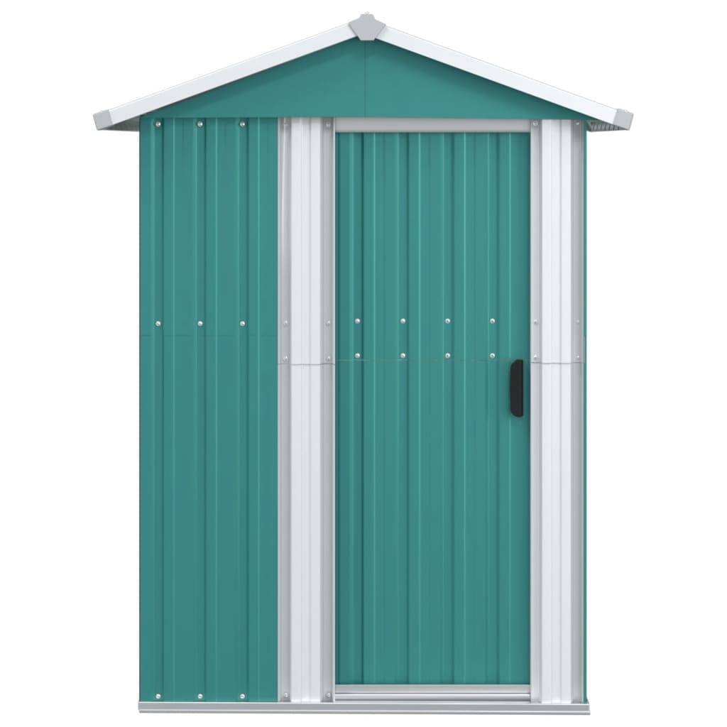 Helloshop26 - Abri de jardin cabane cabanon maison de stockage remise extérieur hangar outils robuste 126 x 97,5 x 177 cm acier galvanisé vert - Imagen 2