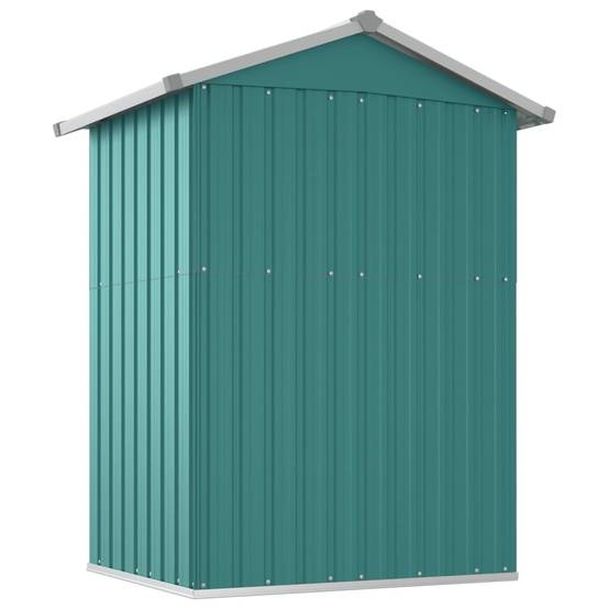 Helloshop26 - Abri de jardin cabane cabanon maison de stockage remise extérieur hangar outils robuste 126 x 97,5 x 177 cm acier galvanisé vert - Imagen 5