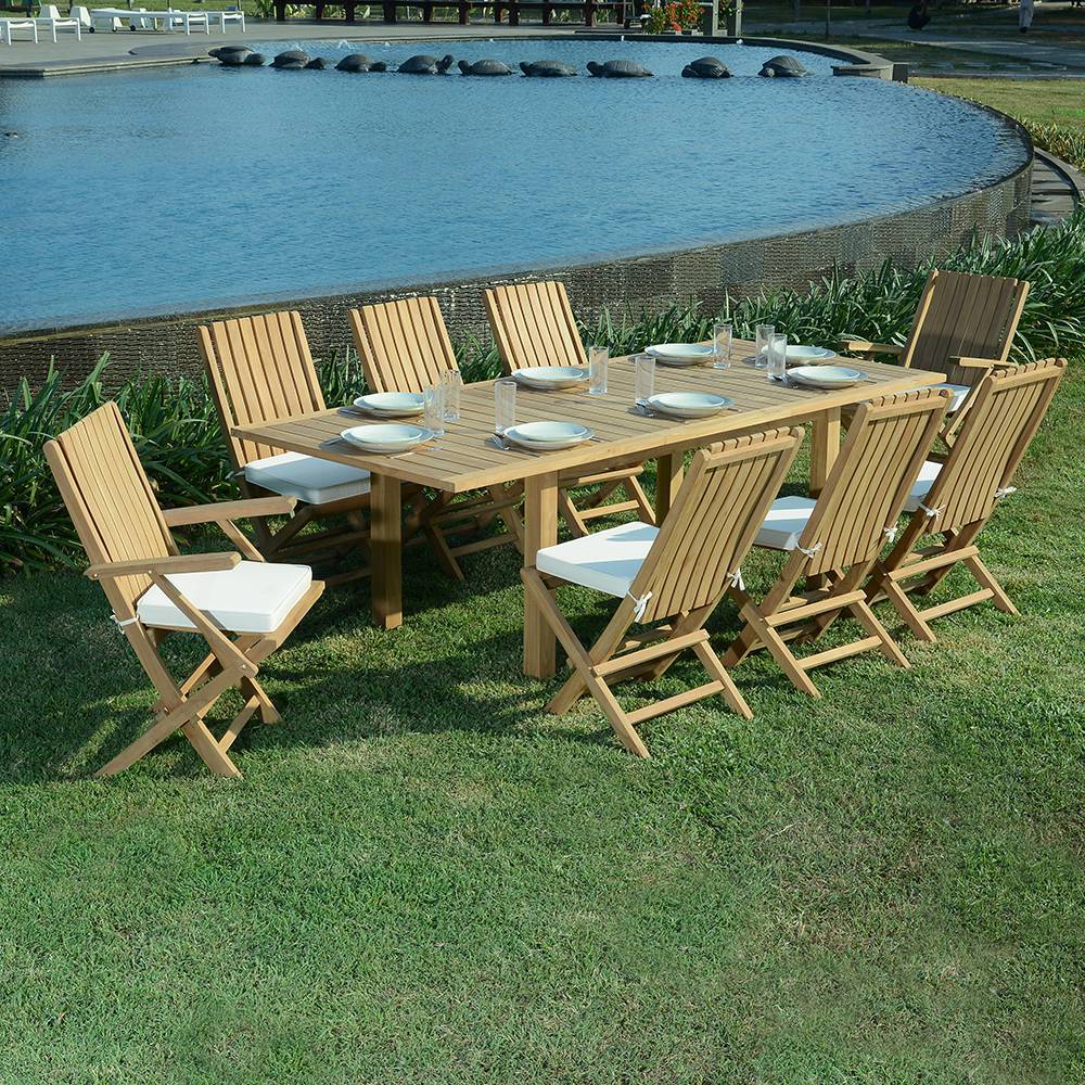 Salon de jardin teck massif Pondichery, 8 places - TECK'Attitude - Imagen 2