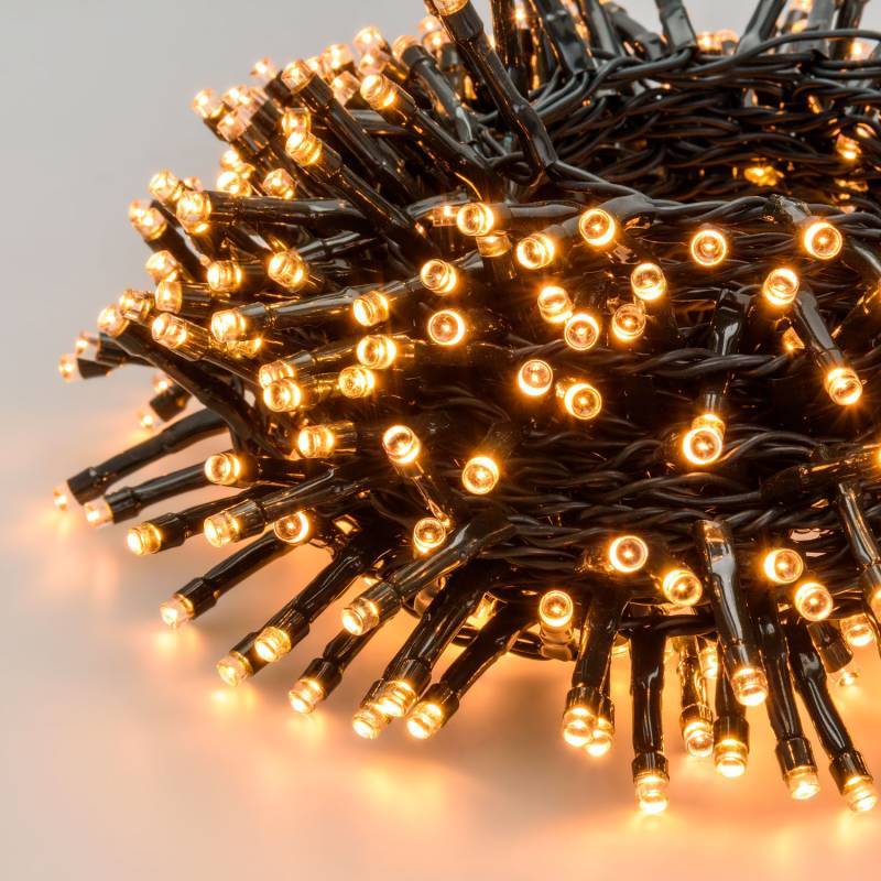 Lotti - Guirlande lumineuse Boa 6CM 30M 1500 LED 8 effets ambré câble vert Lotti - Imagen 4