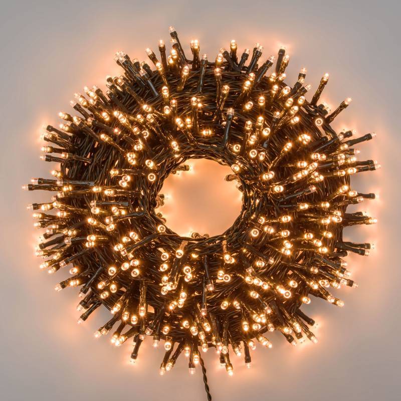 Lotti - Guirlande lumineuse Boa 6CM 30M 1500 LED 8 effets ambré câble vert Lotti - Imagen 2