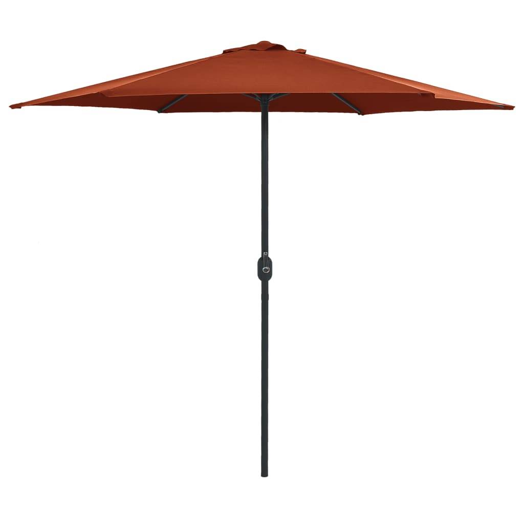 Helloshop26 - Parasol d'extérieur et mât en aluminium 270 x 246 cm terre cuite - Imagen 1
