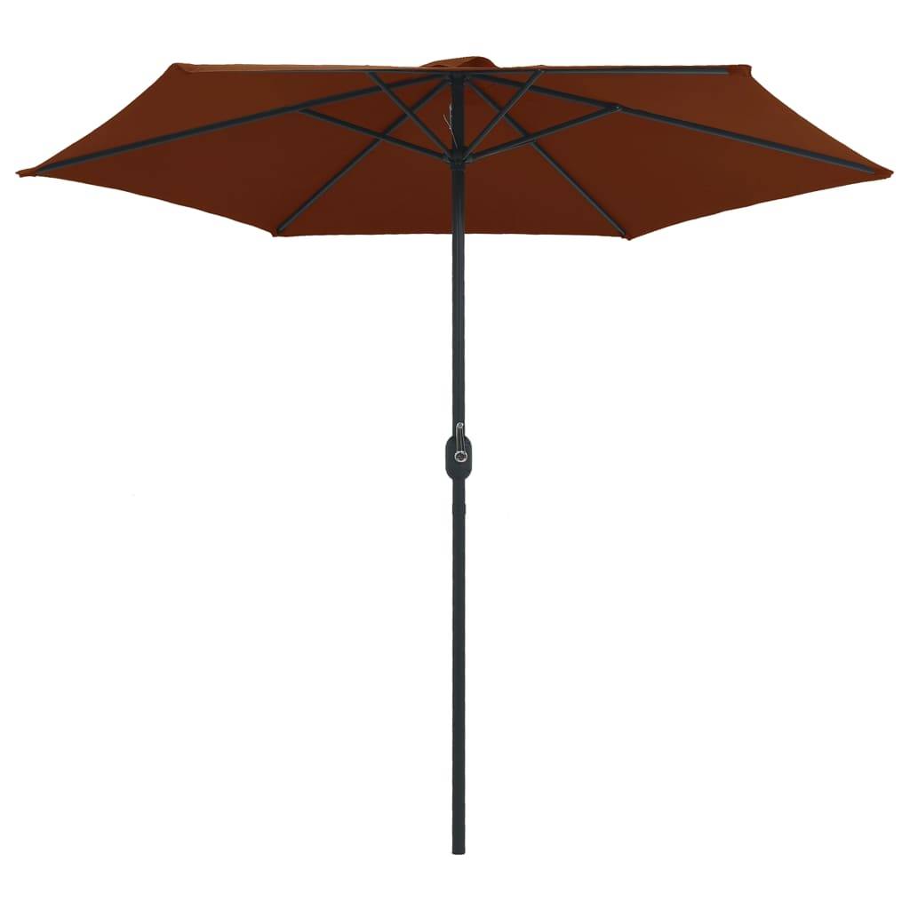 Helloshop26 - Parasol d'extérieur et mât en aluminium 270 x 246 cm terre cuite - Imagen 3