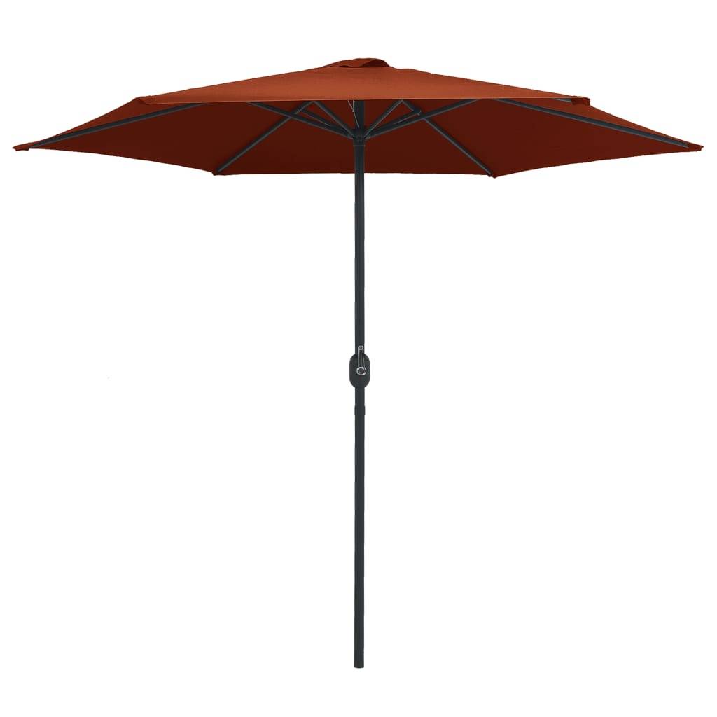 Helloshop26 - Parasol d'extérieur et mât en aluminium 270 x 246 cm terre cuite - Imagen 2