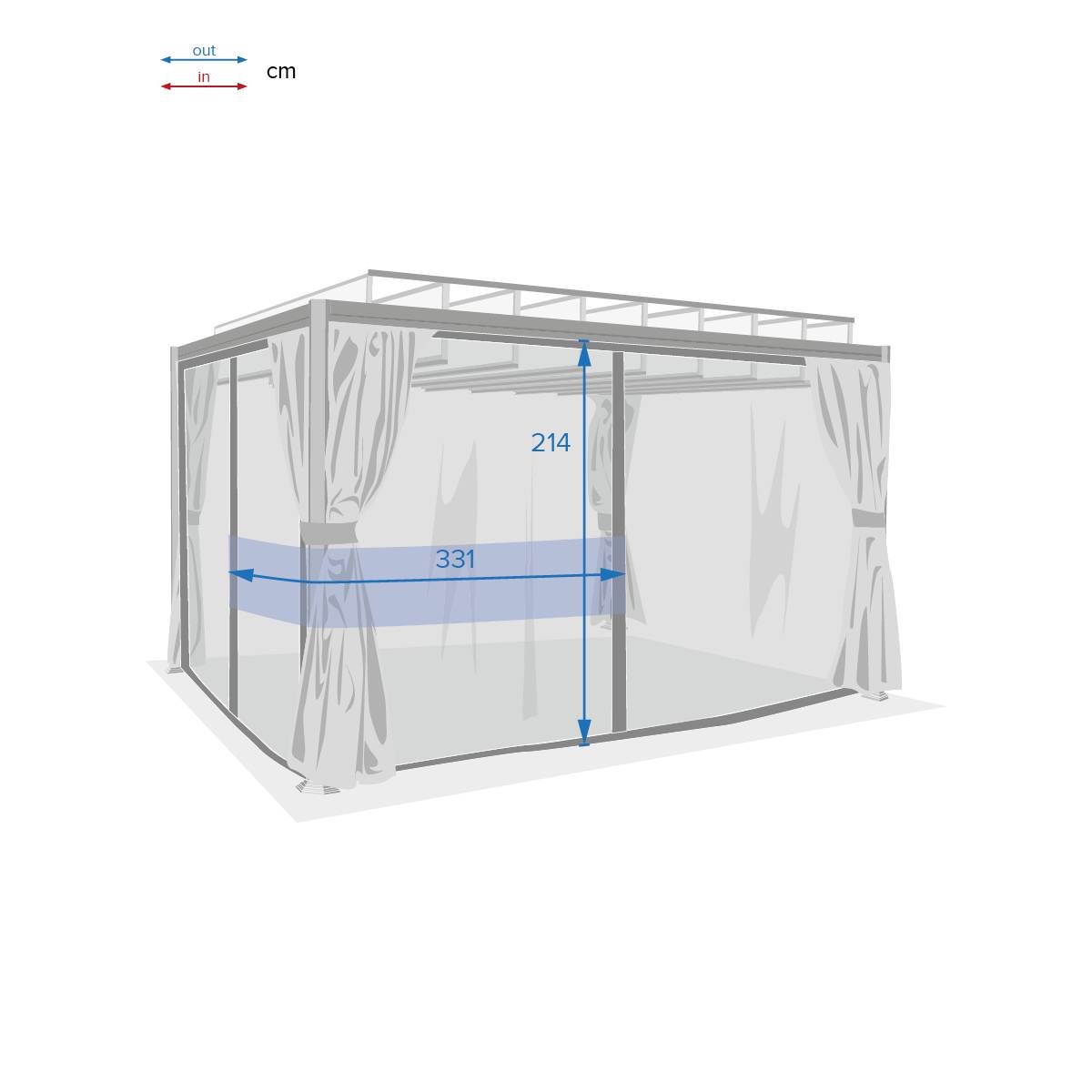 Hesperide - Moustiquaire pour pergola "Belize" à lattes 3x3,8m ardoise en polyester - Hespéride - Imagen 5