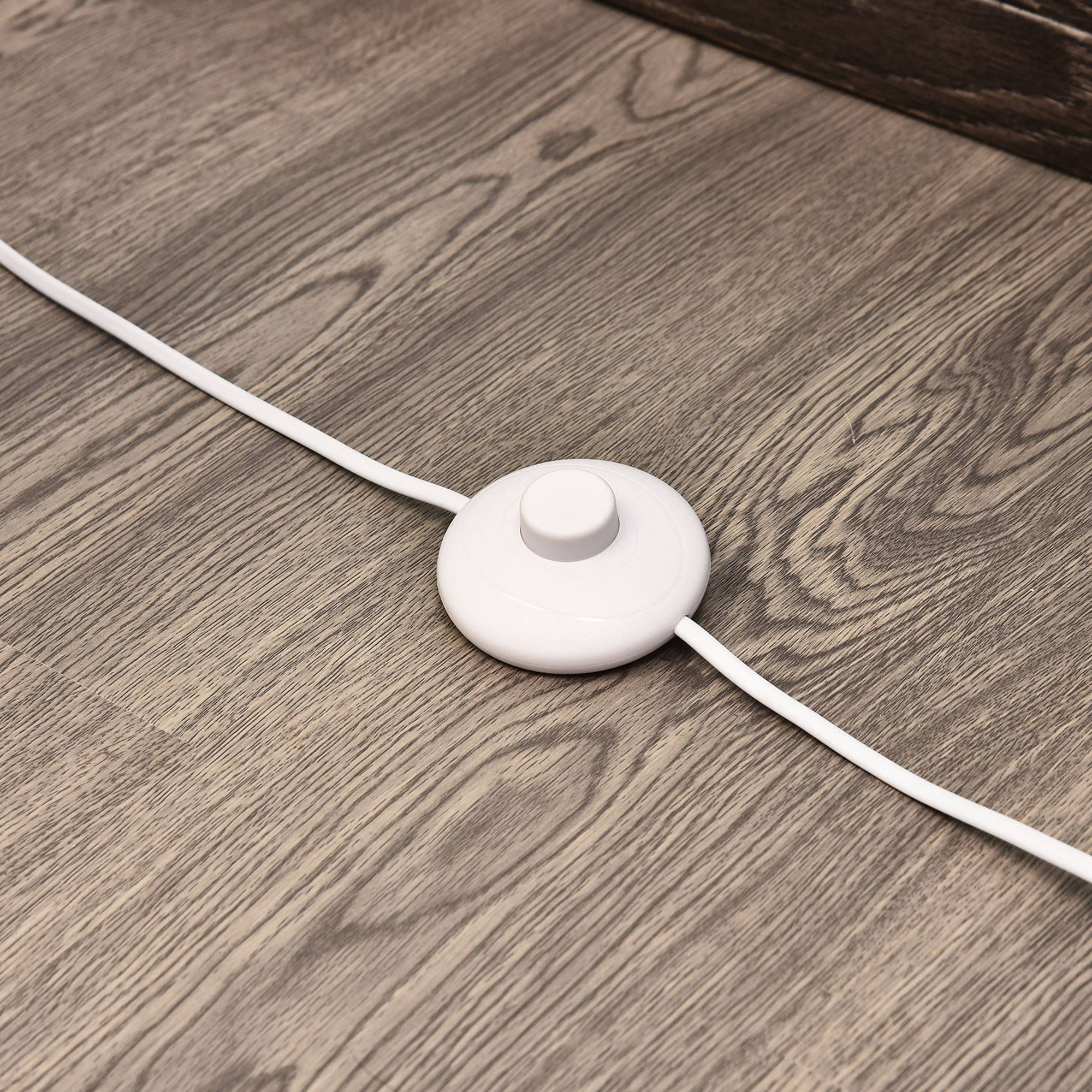 Lampadaire blanc 120 cm base acier inoxydable 2 douilles E27 interrupteur faible consommation intérieur - Image 9