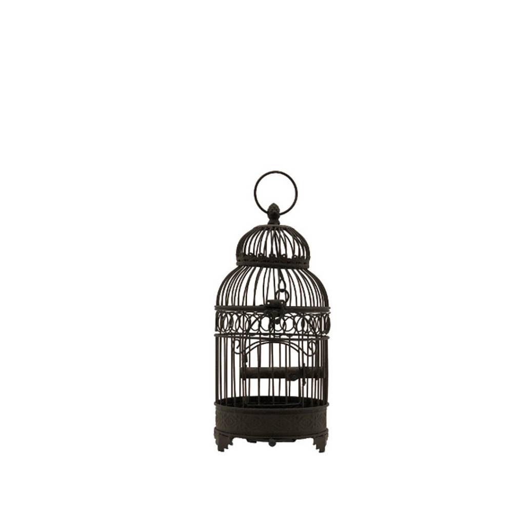 Cage à oiseaux décorative ancienne métal marron 16.5x40cm Chemin de campagne - Imagen 1
