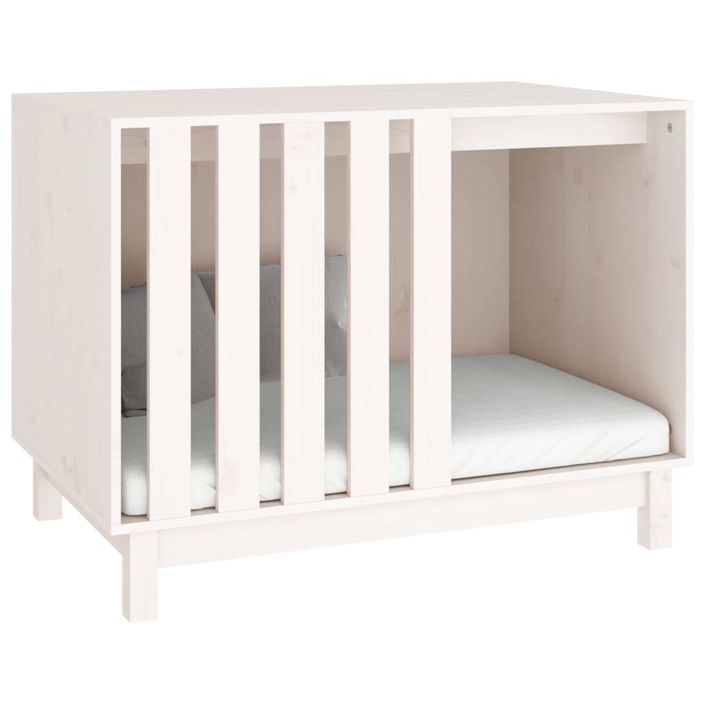 Vidaxl - Niche pour chien Blanc 90x60x67 cm Bois de pin massif vidaXL 822487 - Imagen 7