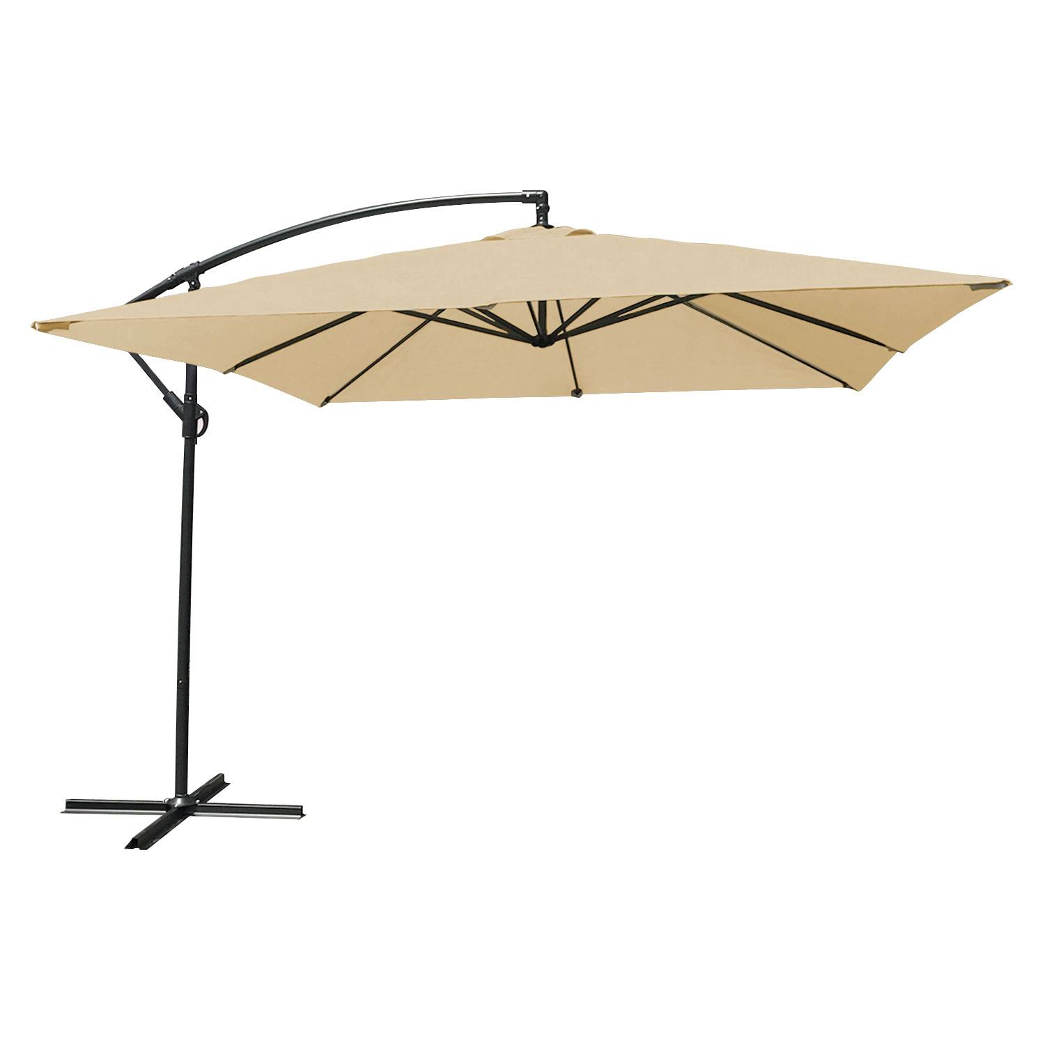Parasol déporté MOLOKAI carré 2,7x2,7m beige - HAPPY GARDEN - Imagen 1