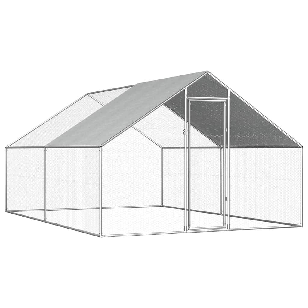 Grand enclos poulailler extérieur 4x2.75m acier galvanisé avec toit PE – ComfortXL Outdoor Living - Image 1