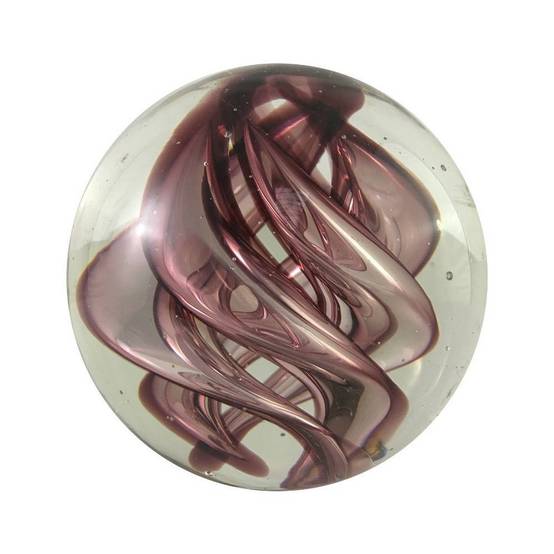 Presse papier sulfure "Flammes" en verre mauve Ø.8 cm Chemin de campagne - Imagen 1