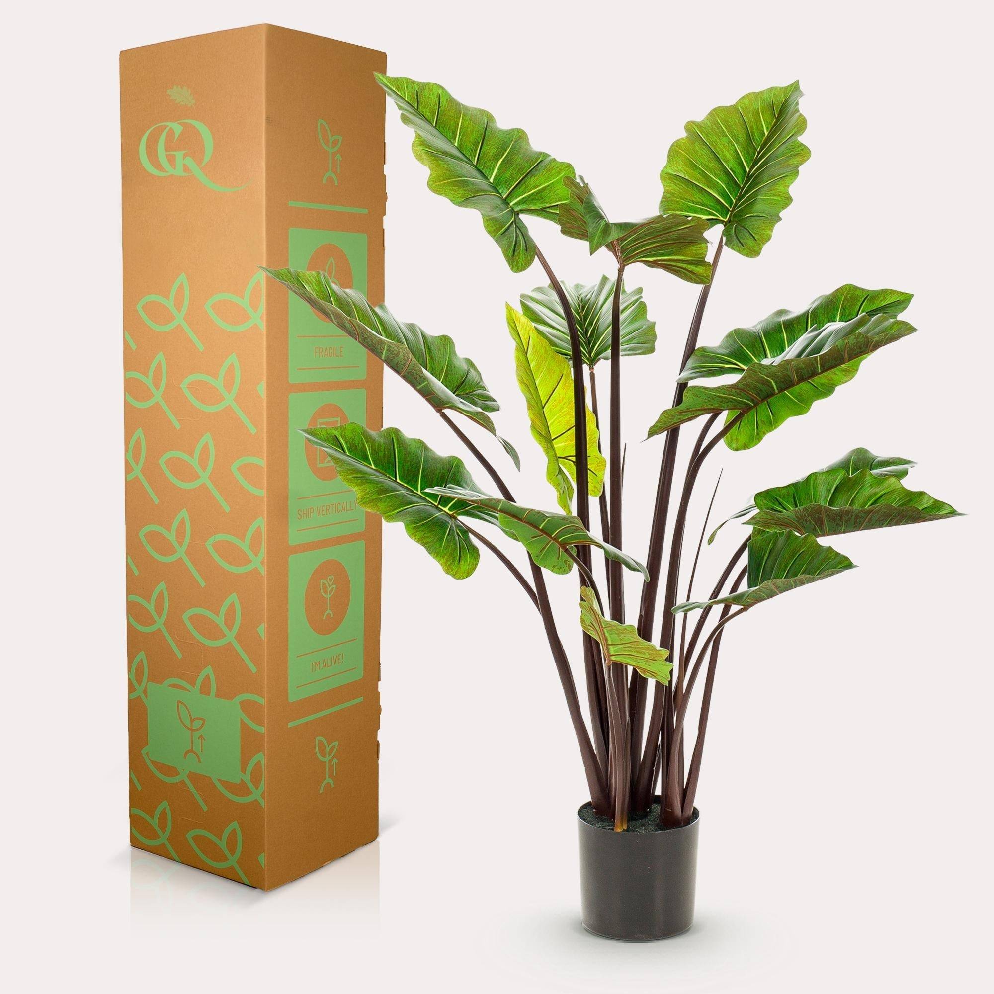La Green Touch - Colocasia Pink China plante artificielle - h130cm, Ø15cm- La Green Touch - Imagen 4