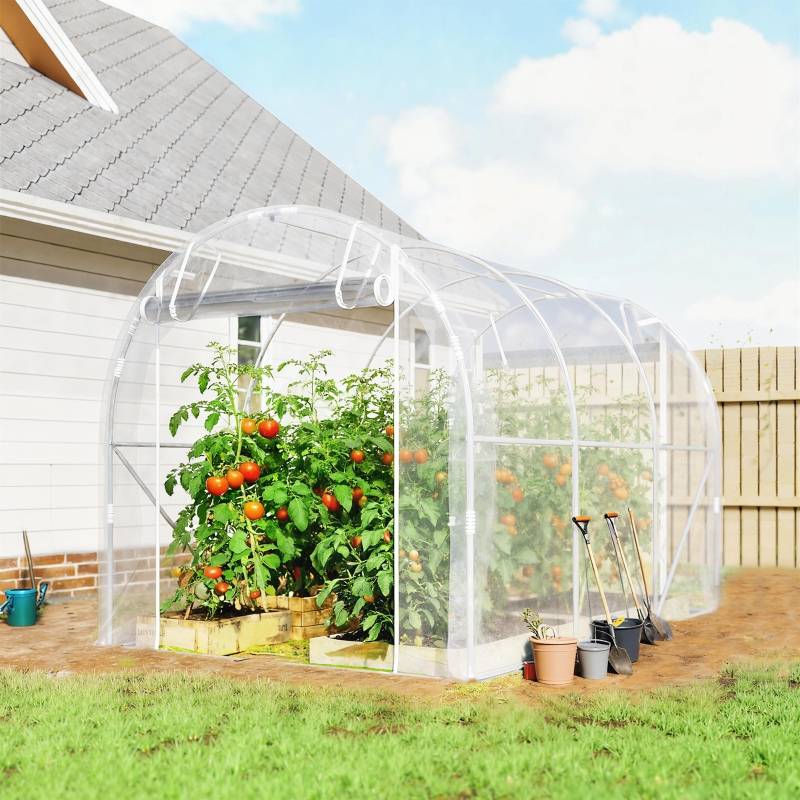 ComfortXL - Serre tunnel de jardin acier galvanisé 195 x 295 x 195 cm transparente protection cultures - ComfortXL Outdoor Living - Image 1