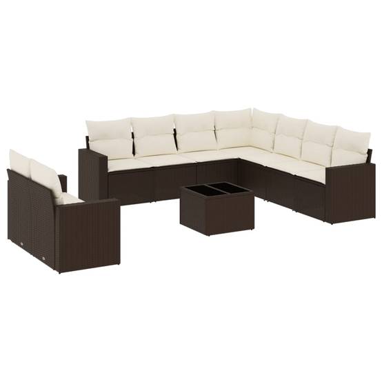 Salon de jardin bas 10 pcs Résine Tressée Marron avec Table et Coffres de Rangement – ComfortXL Outdoor Living - Image 2