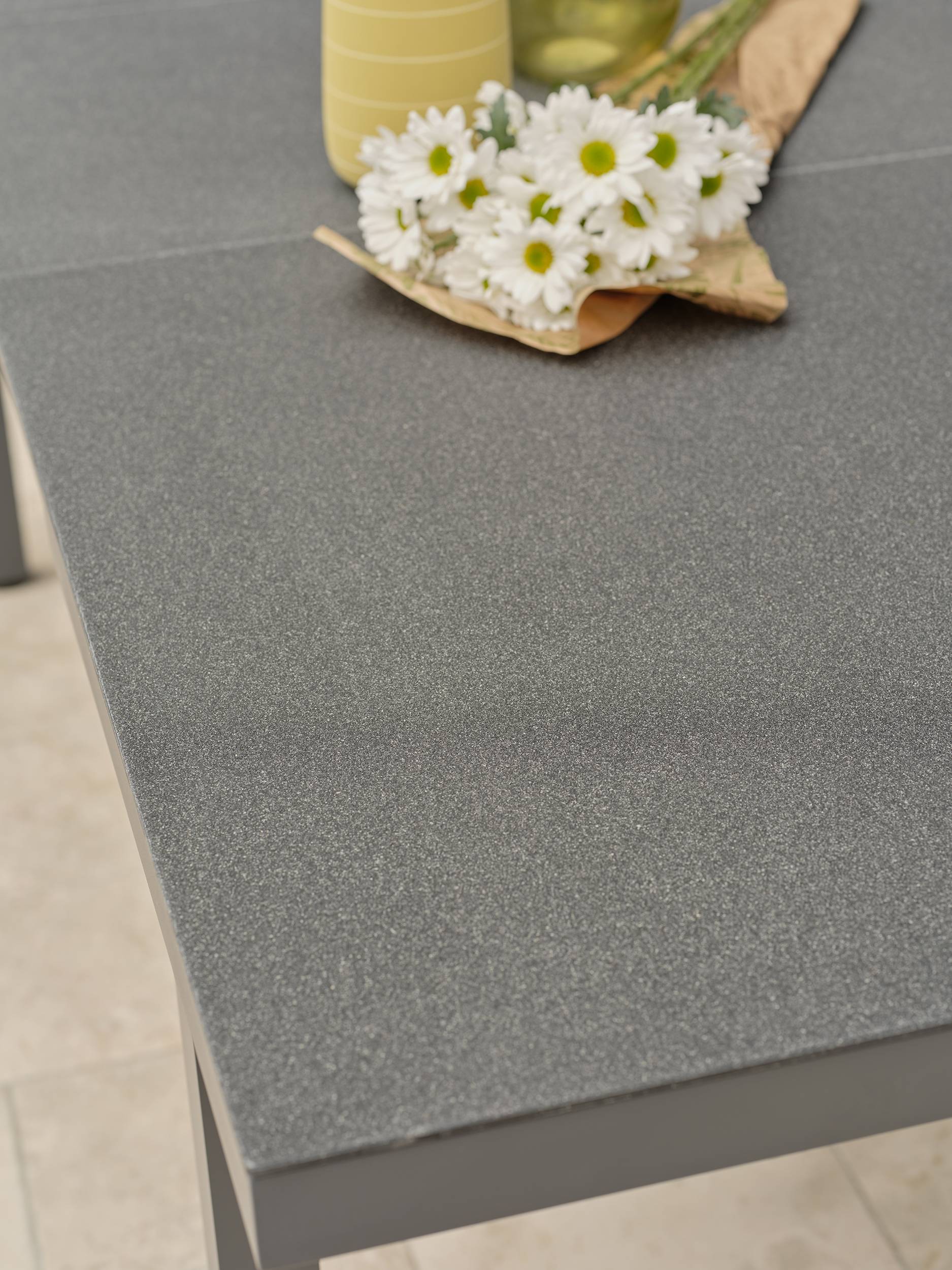 Dcb Garden - Table en alu et spraystone avec rallonge automatiquee - Gris anthracite - DANIA - Image 3