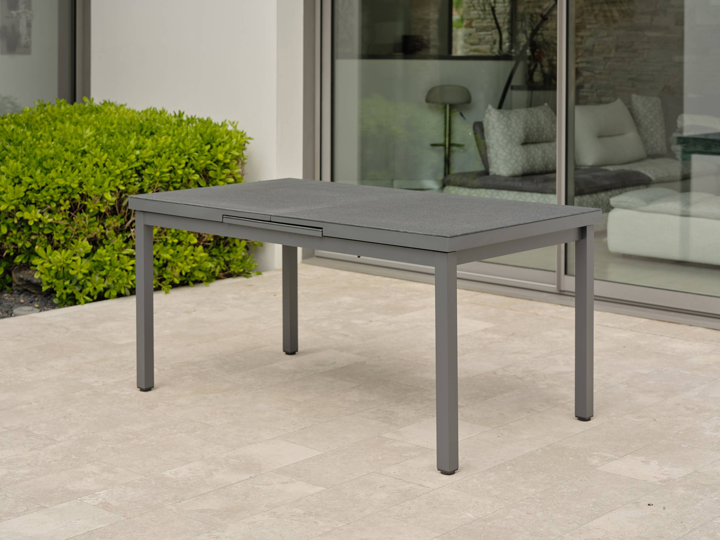 Dcb Garden - Table en alu et spraystone avec rallonge automatiquee - Gris anthracite - DANIA - Image 7