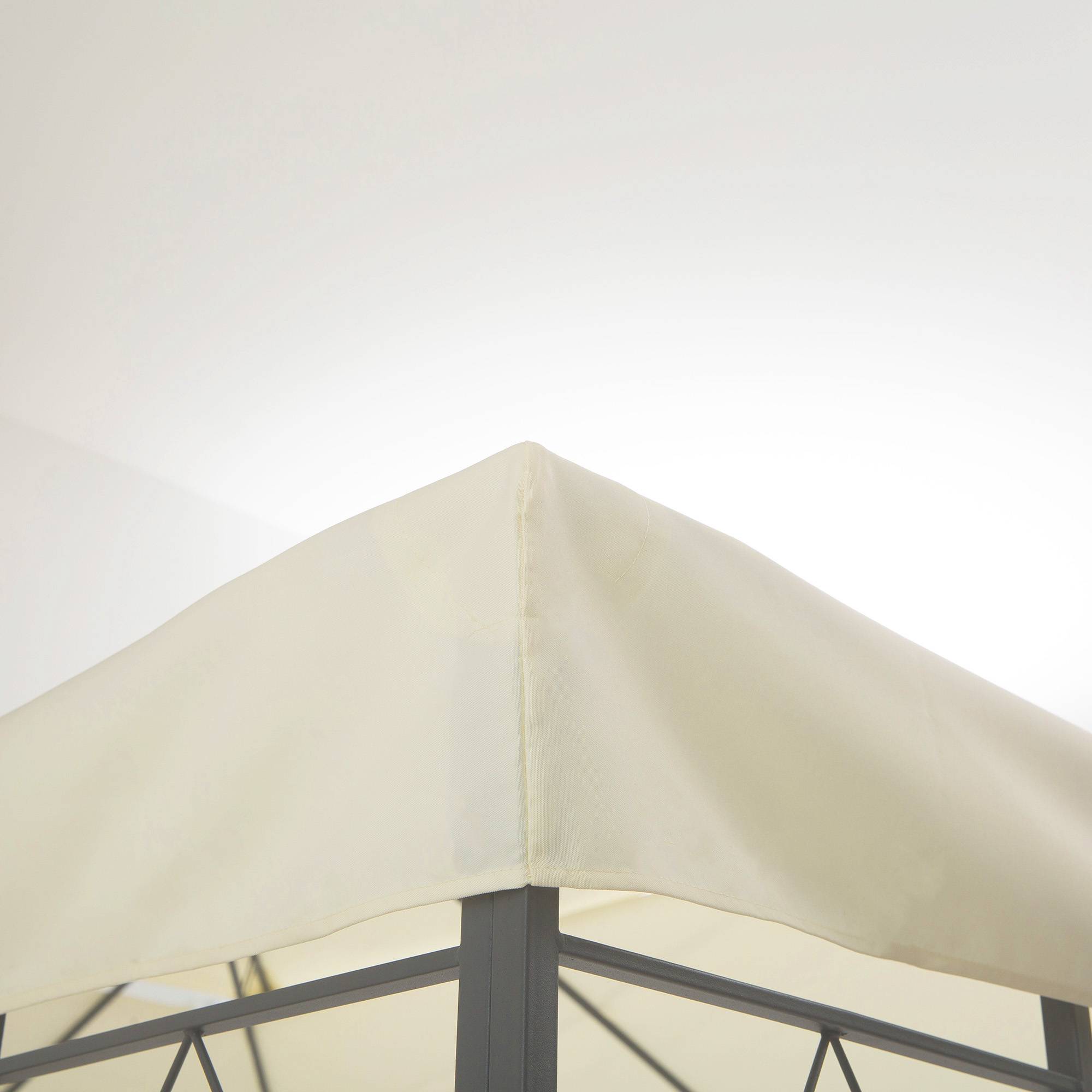 Homcom - Toit de remplacement pour gazebo tonnelle pavillon jardin 3x4m imperméable haute densité polyester 180g/m² crème - HOMCOM - Image 7