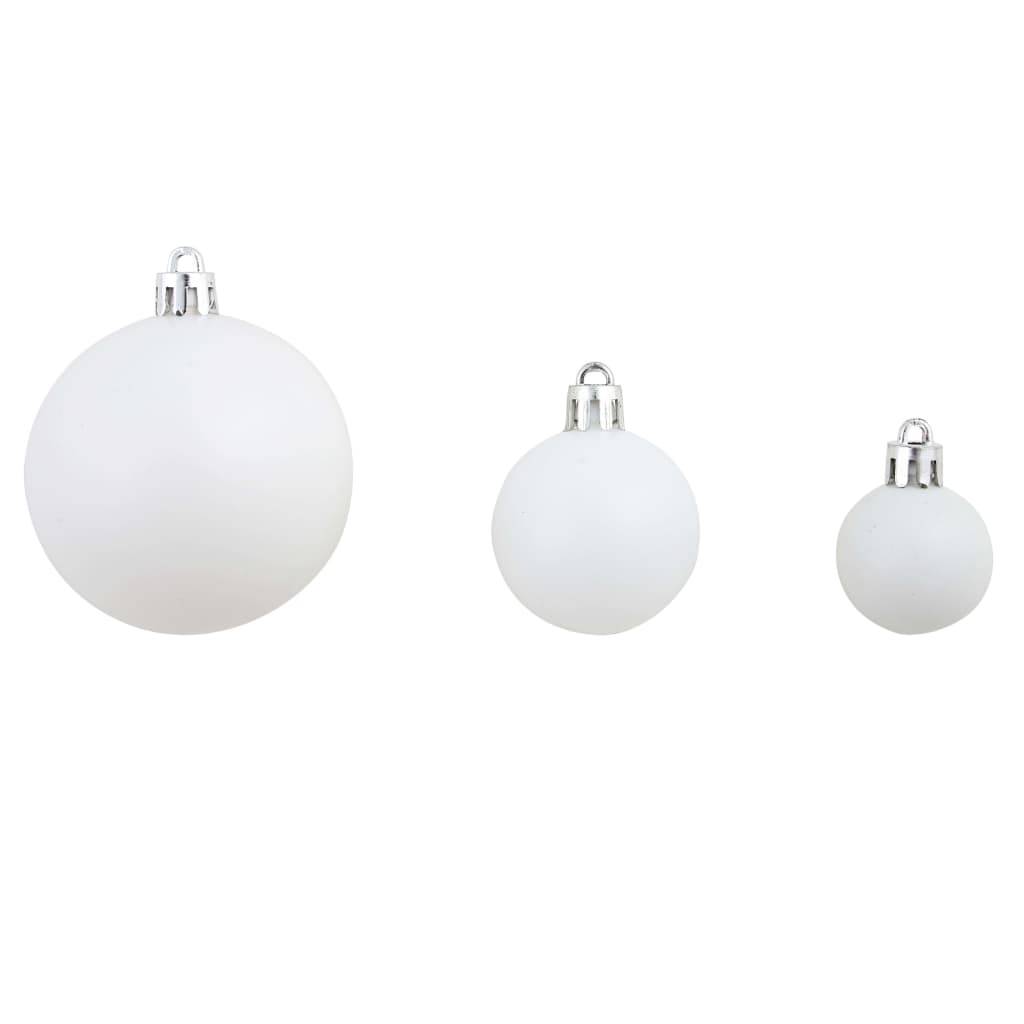 Ensemble de boules de Noël - Ornements de Noël - décorations de Noël 100 pcs 3/4/6 cm Blanc/Gris - Image 6