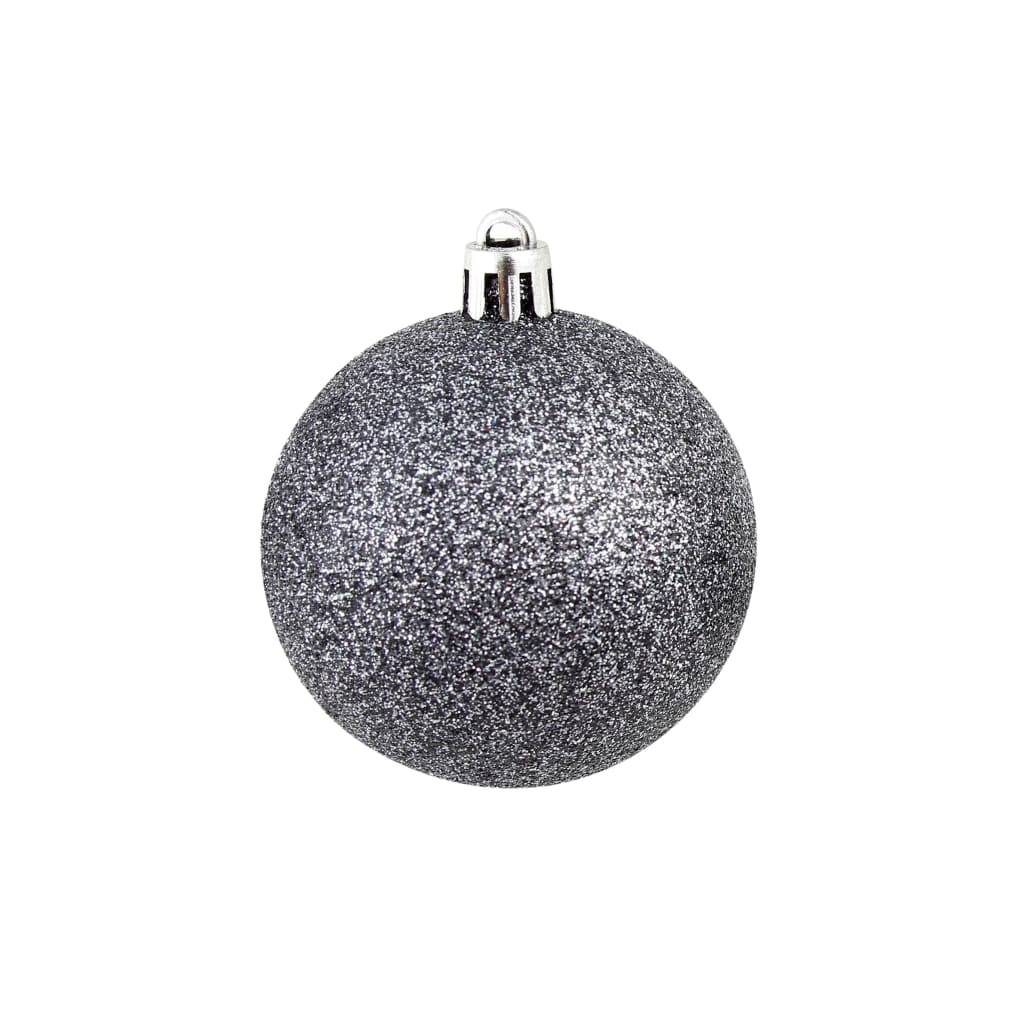 Ensemble de boules de Noël - Ornements de Noël - décorations de Noël 100 pcs 3/4/6 cm Blanc/Gris - Image 5