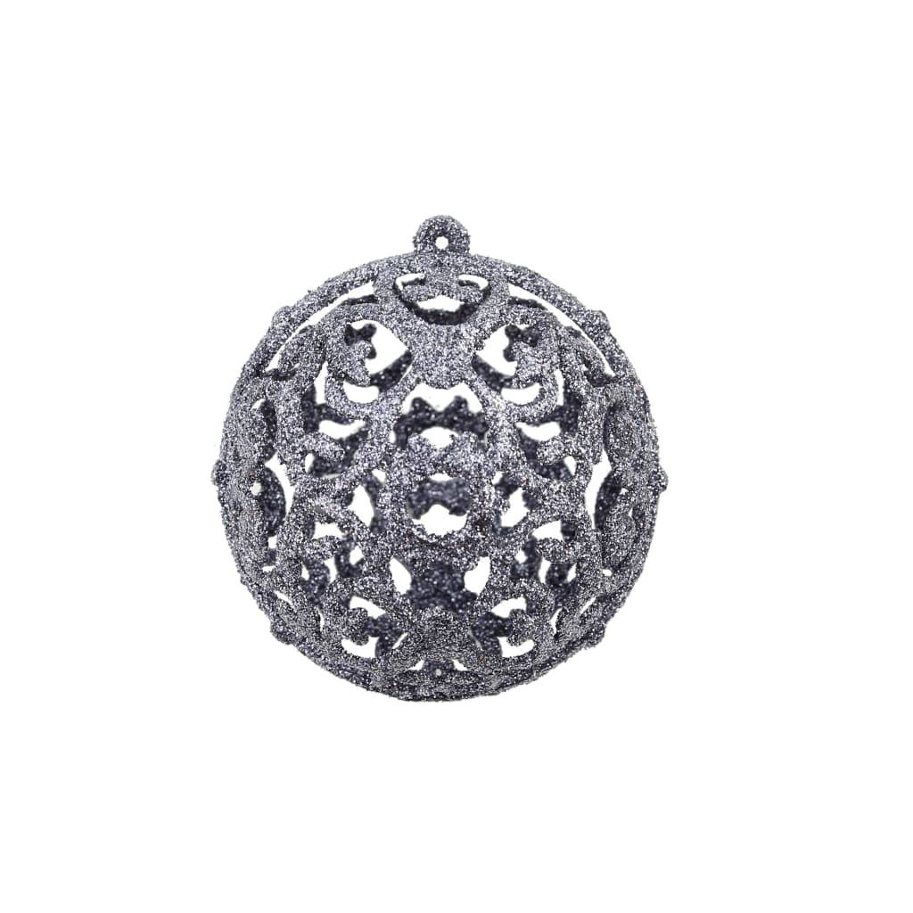 Ensemble de boules de Noël - Ornements de Noël - décorations de Noël 100 pcs 3/4/6 cm Blanc/Gris - Image 3