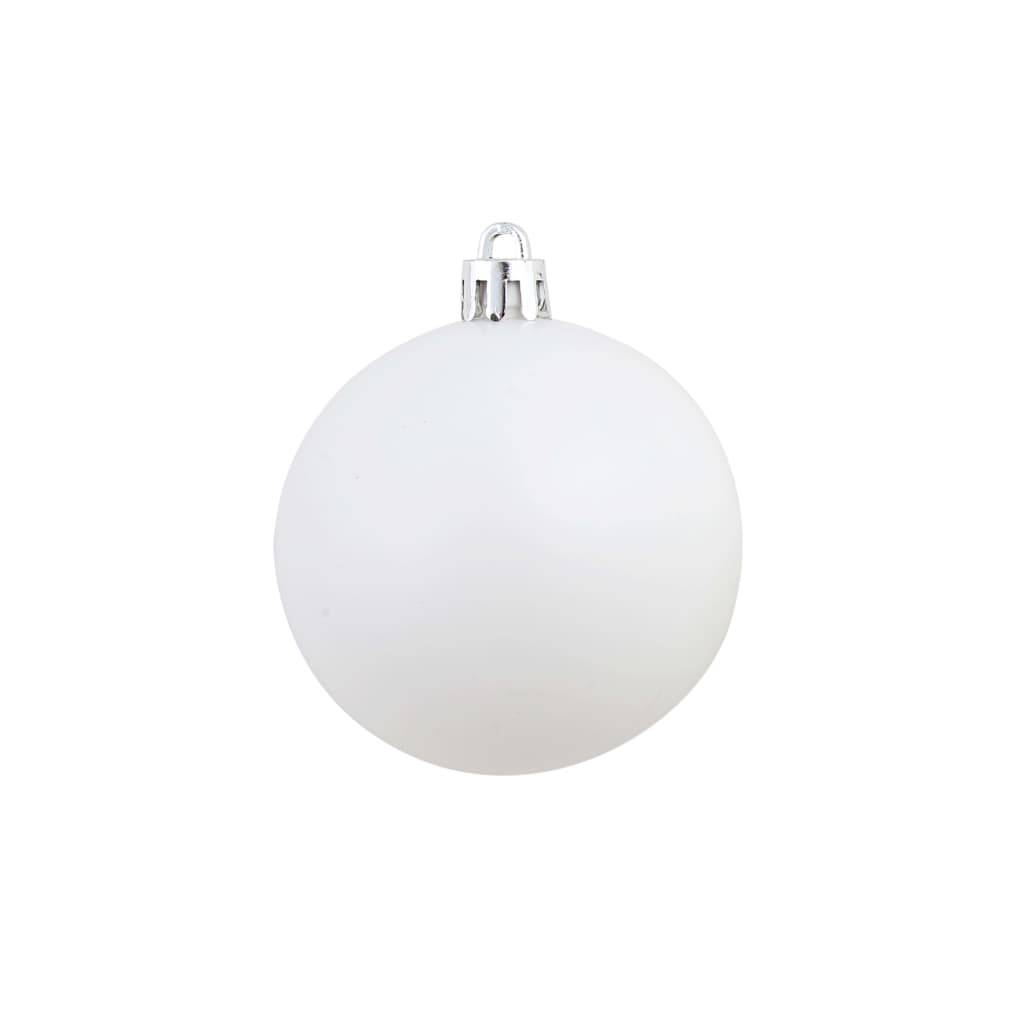 Ensemble de boules de Noël - Ornements de Noël - décorations de Noël 100 pcs 3/4/6 cm Blanc/Gris - Image 7
