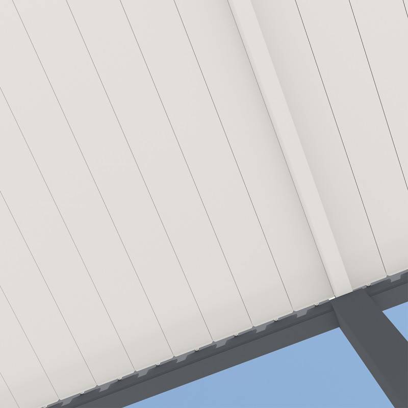 Ombrea - Pergola bioclimatique Ombréa autoportante VS - 3x6M bicolore + 2 stores blancs - Image 5