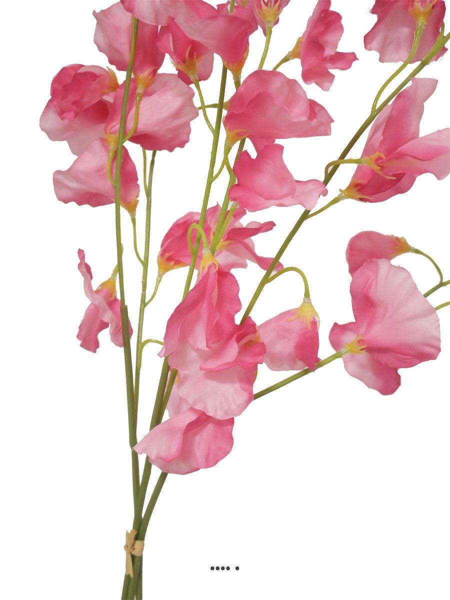 Artificielles - Pois de senteur fleur artificielle en 3 branches H 50 cm Rose fushia - couleur: Rose fushia 730 - Imagen 2
