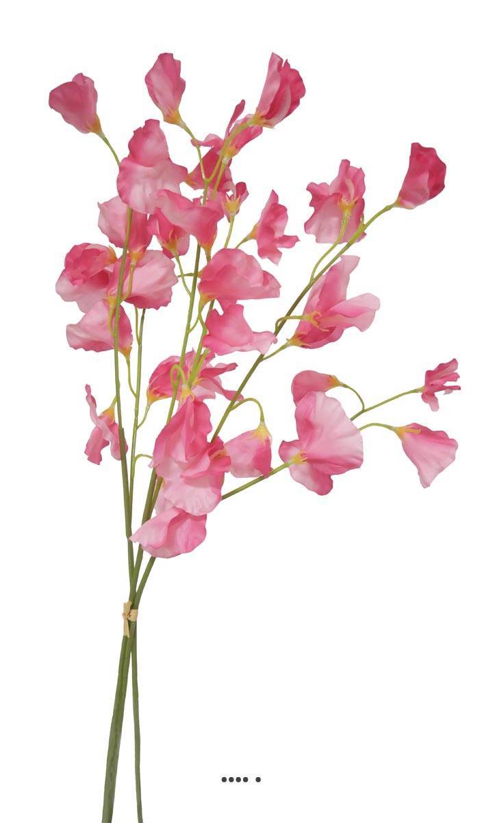 Artificielles - Pois de senteur fleur artificielle en 3 branches H 50 cm Rose fushia - couleur: Rose fushia 730 - Imagen 1