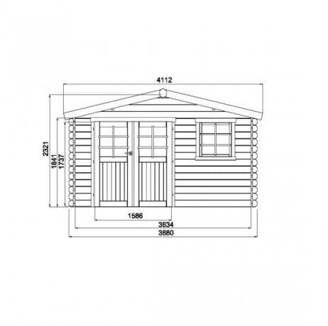Abri de jardin SALZBURG en bois 9,94 m², Toiture Shingle gris, Plancher Non - Imagen 2