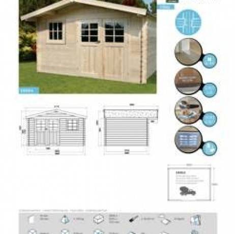 Abri de jardin SALZBURG en bois 9,94 m², Toiture Shingle gris, Plancher Non - Imagen 5