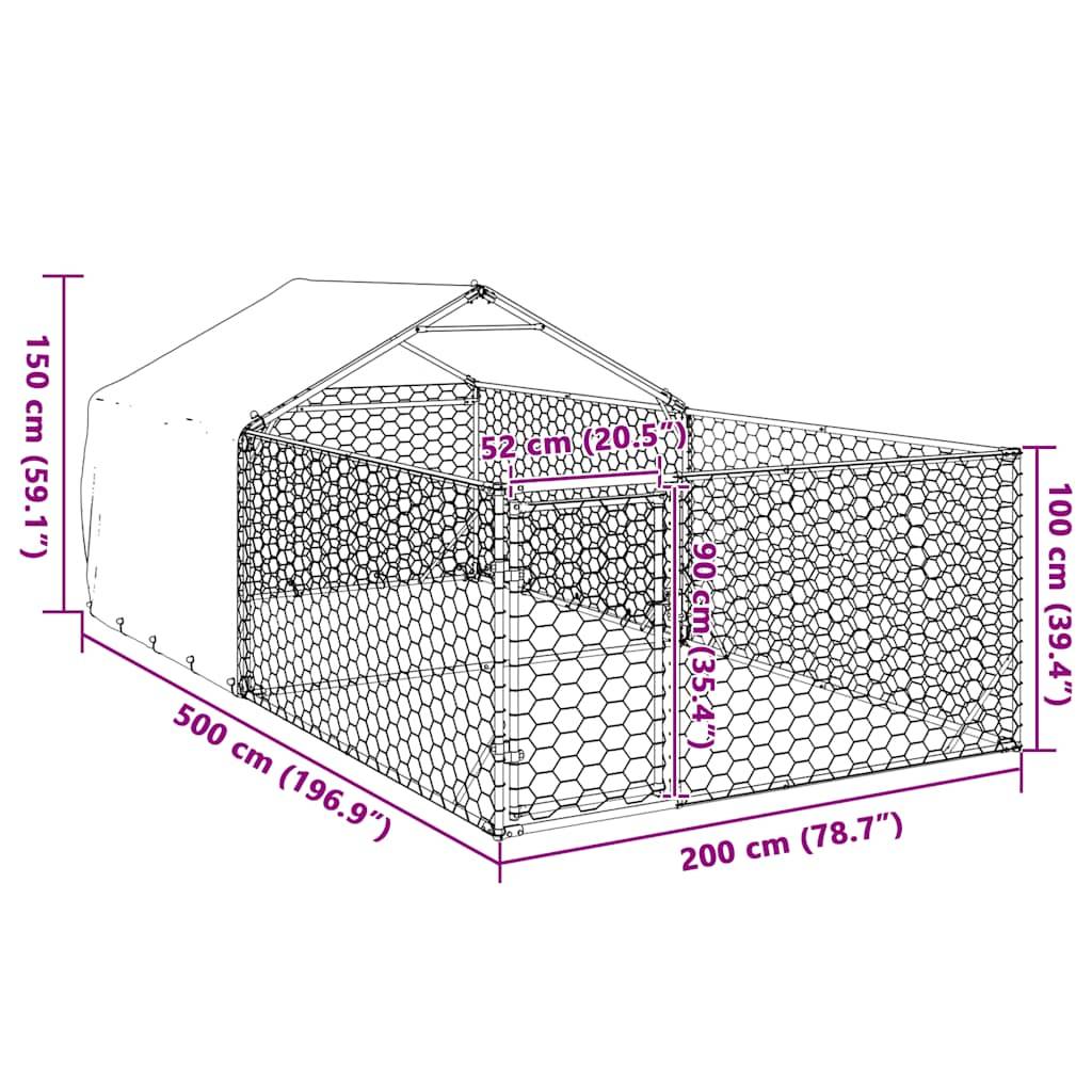 Chenil extérieur pour chien en acier galvanisé avec abri 5x2x1,5 m – ComfortXL Pet Living - Image 8