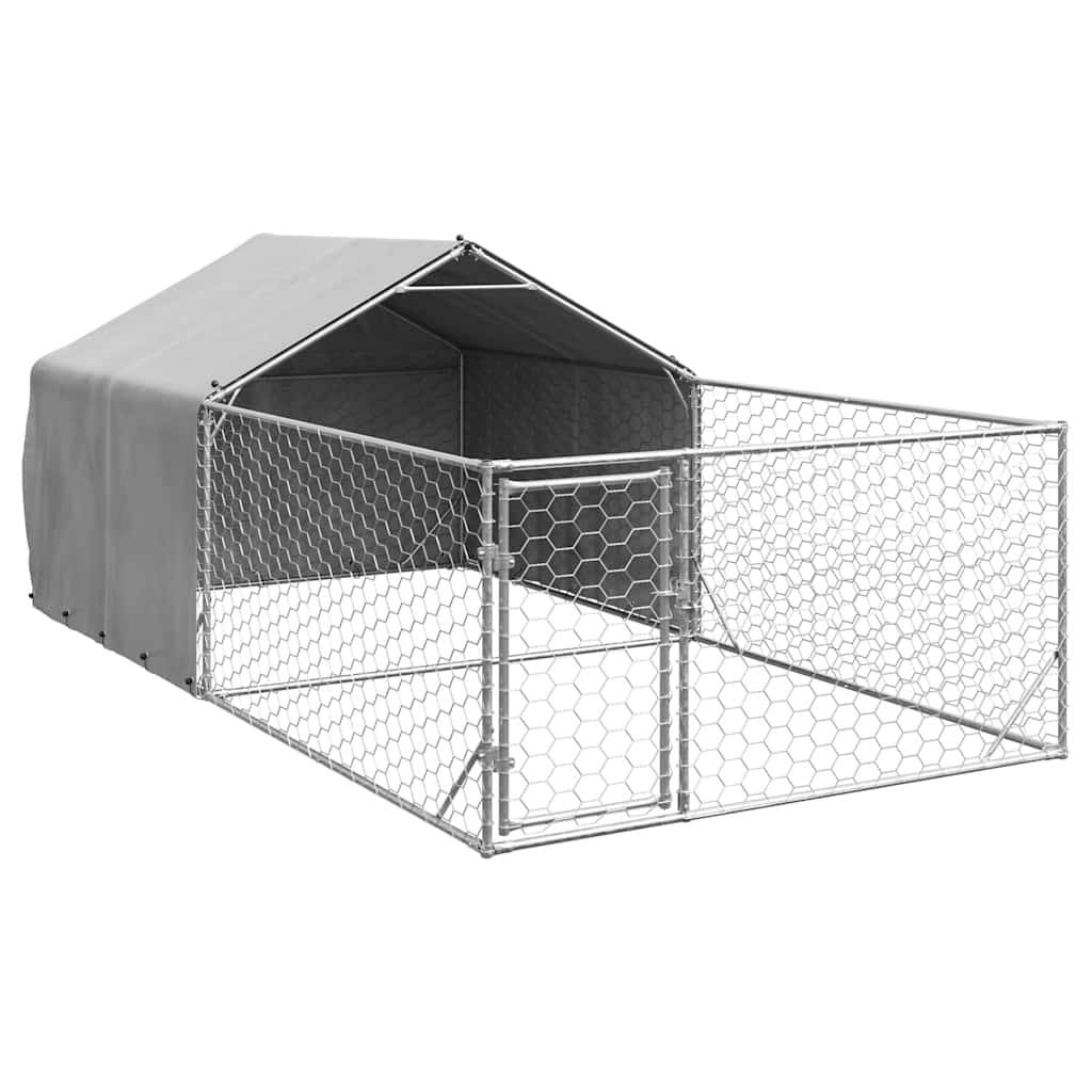 Chenil extérieur pour chien en acier galvanisé avec abri 5x2x1,5 m – ComfortXL Pet Living - Image 2