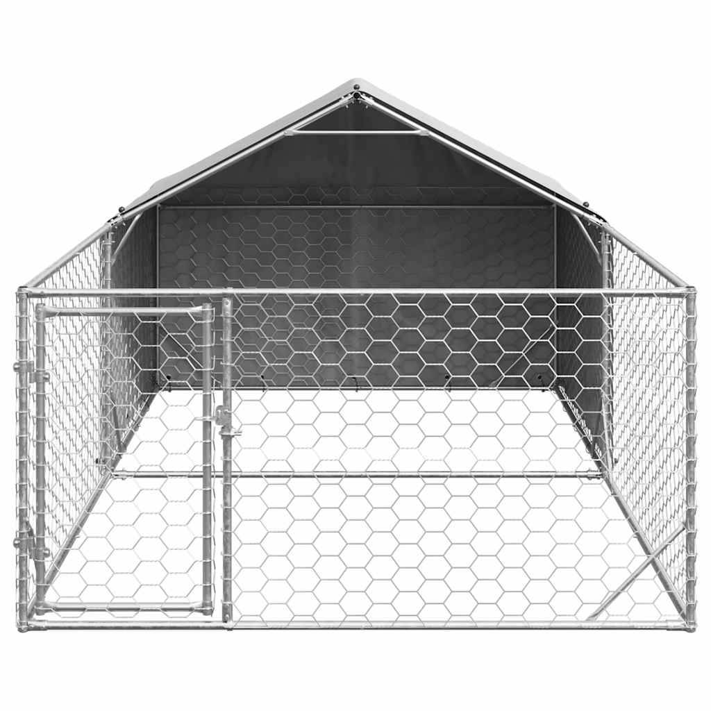 Chenil extérieur pour chien en acier galvanisé avec abri 5x2x1,5 m – ComfortXL Pet Living - Image 3