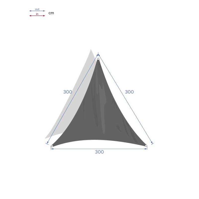 Hesperide - Vela de sombra triangular "Curacao" taupe 3x3x3m en poliéster Hespéride - Imagen 6