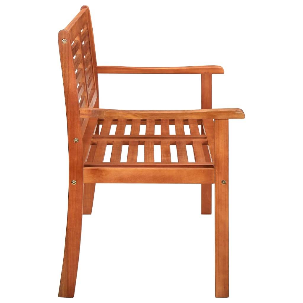 Helloshop26 - Banc de jardin meuble de patio d'extérieur terrasse 2 places 120 x 60 x 89 cm bois d'eucalyptus solide - Imagen 3