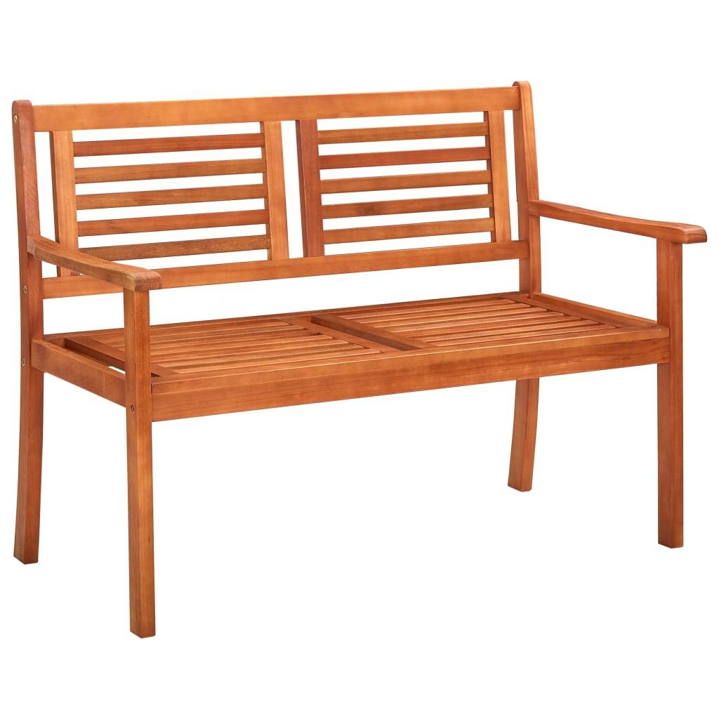 Helloshop26 - Banc de jardin meuble de patio d'extérieur terrasse 2 places 120 x 60 x 89 cm bois d'eucalyptus solide - Imagen 1