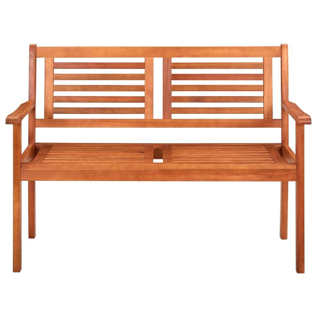 Helloshop26 - Banc de jardin meuble de patio d'extérieur terrasse 2 places 120 x 60 x 89 cm bois d'eucalyptus solide - Imagen 2