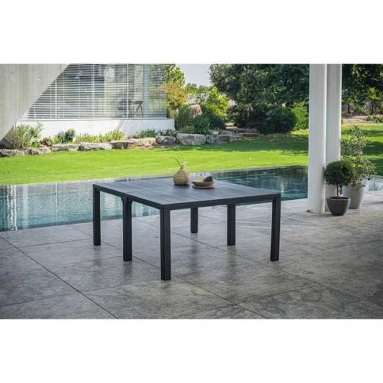 Keter - Table de jardin - Rectangulaire - Coloris : gris graphite - En résine - Modulable 3 en 1 - JULIE DOUBLE - Allibert by KETER - Image 2