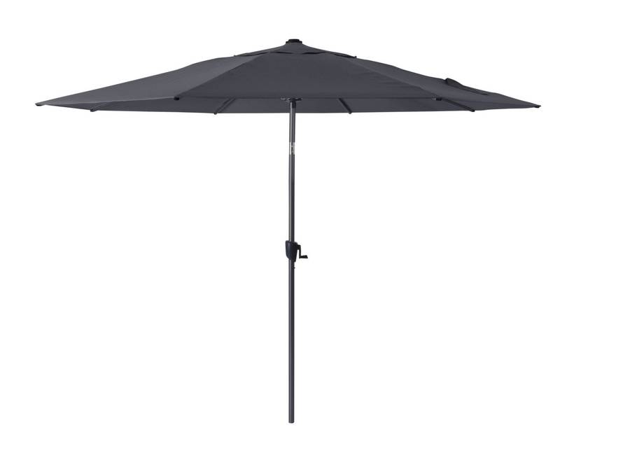 Proloisirs - Parasol alu 300 cm / 8 baleines - manivelle - Gris mat / gris PROLOISIRS