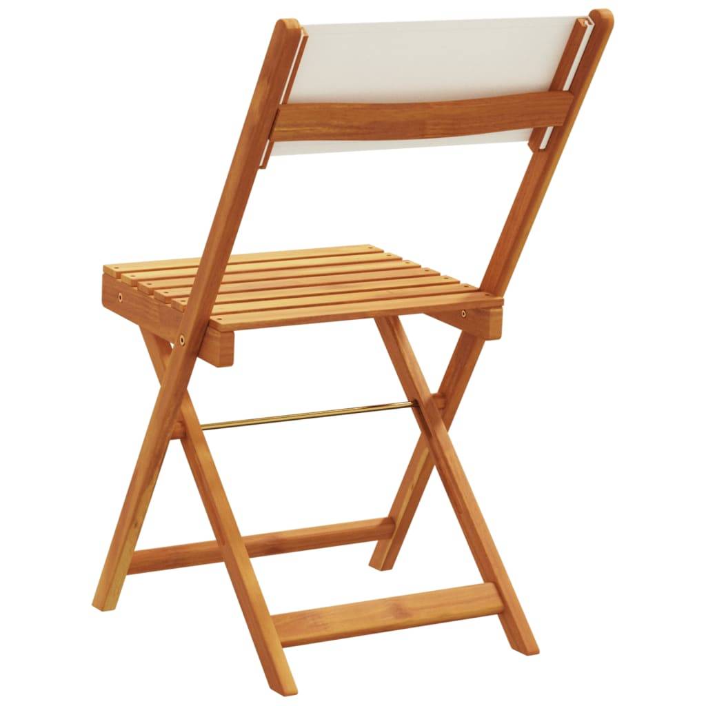 8 pcs Chaises de jardin | Chaise d'extérieur pliantes tissu et bois massif - Image 6